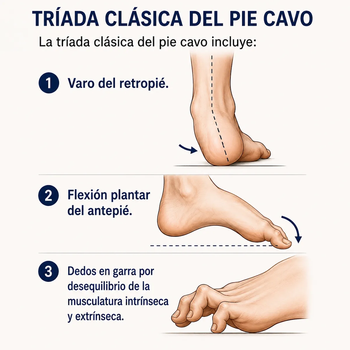 Tríada clásica del pie cavo