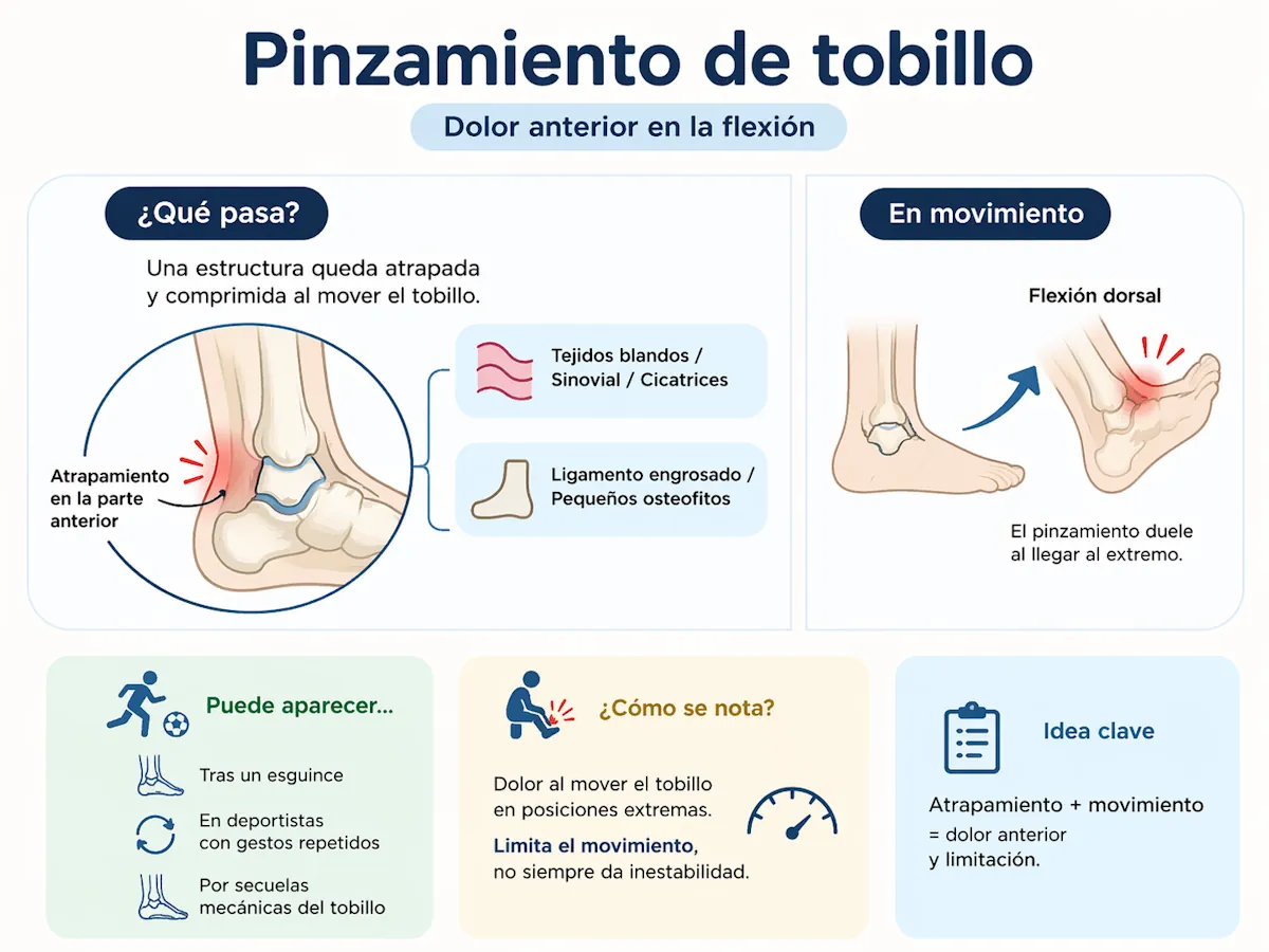 Pinzamiento de tobillo con dolor en posiciones extremas