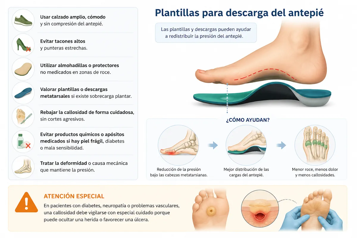 Plantillas para descarga del antepié