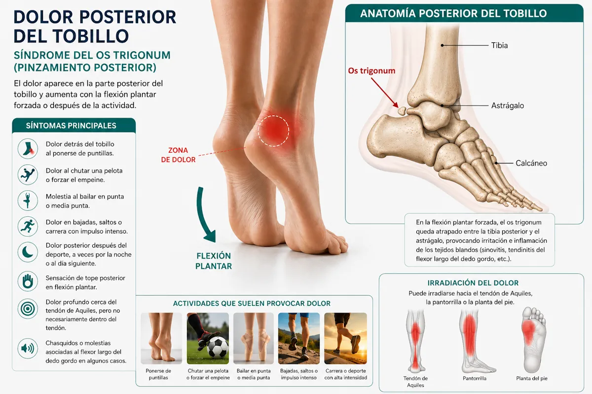 Dolor posterior del tobillo en pinzamiento posterior