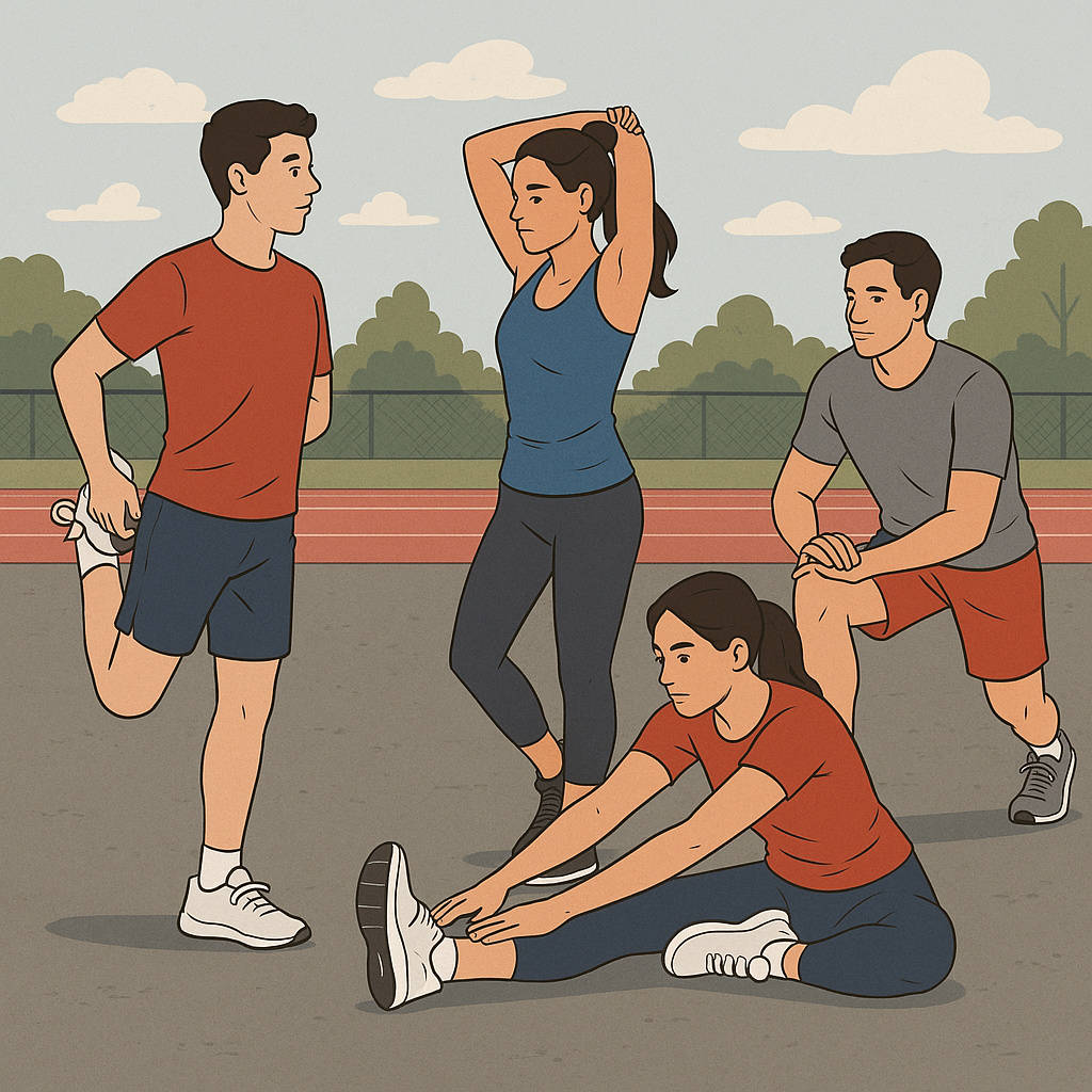 personas precalentando