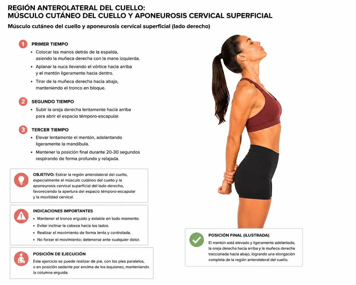 Estiramiento de región anterolateral del cuello