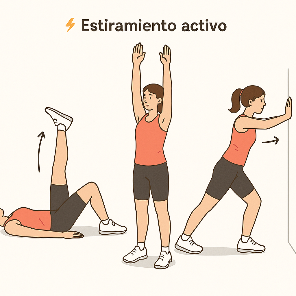 Estiramiento activo con pared