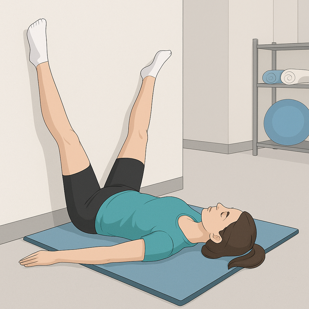 Estiramiento de aductores en la pared