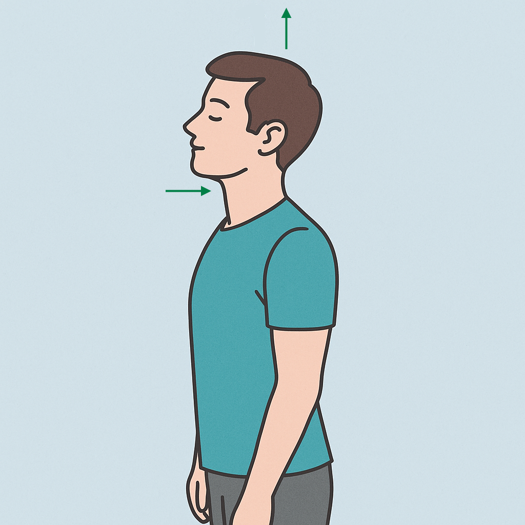 Ejercicio de autolongación axial cervical