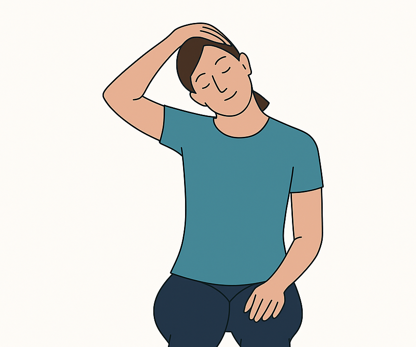 Estiramiento pasivo de cuello con inclinación lateral asistida