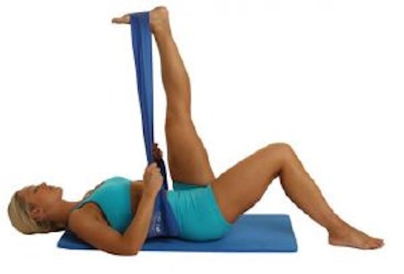 Estiramiento de glúteo con banda