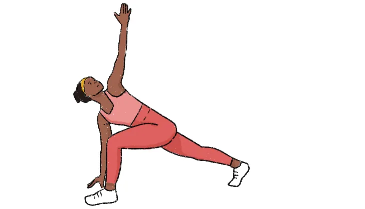 Estiramiento con estocada rotada