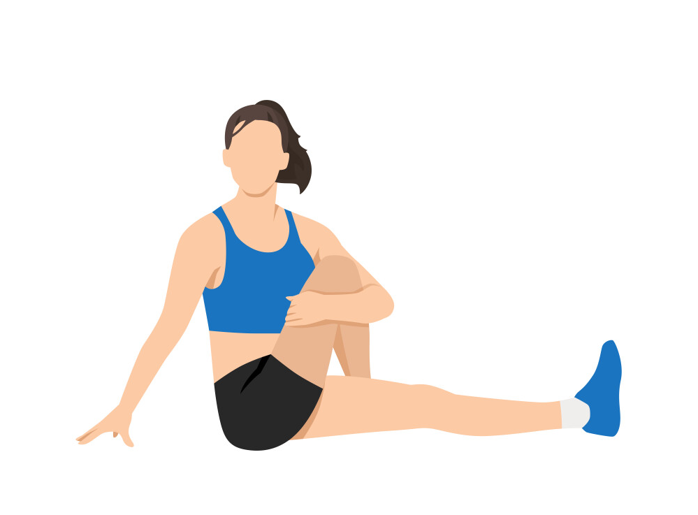 Estiramiento de glúteo sentado