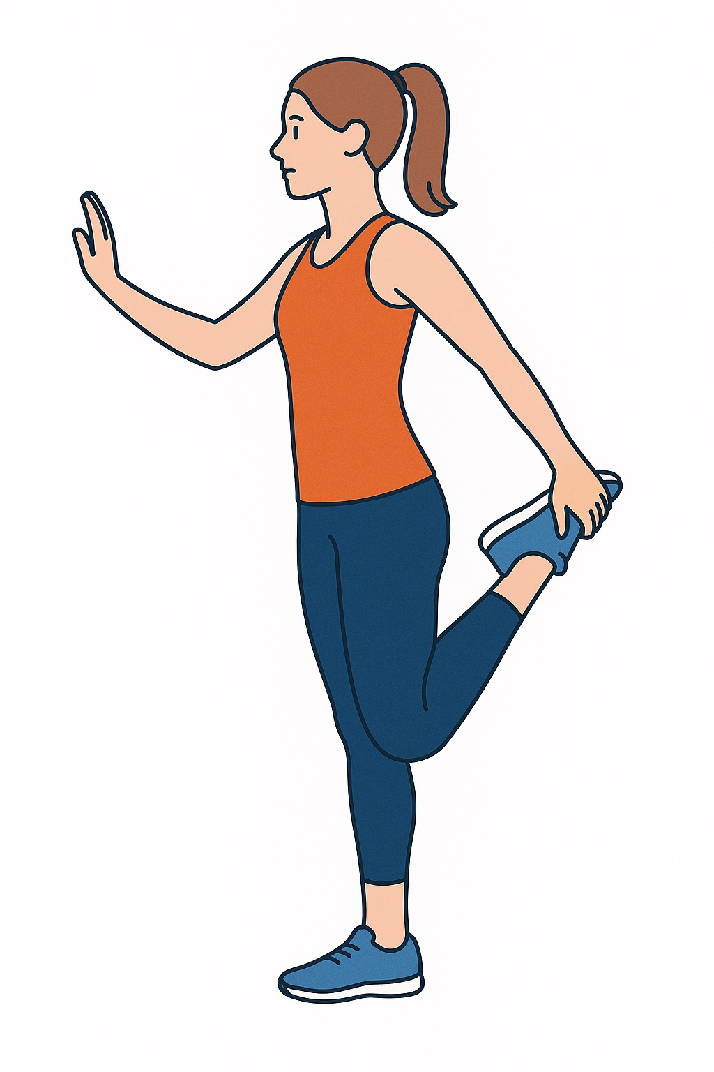 de pie agarrando el tobillo