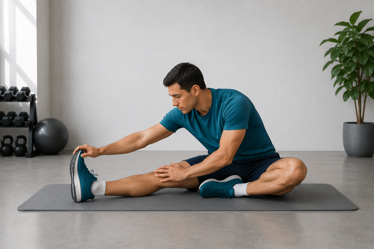 Estiramiento de isquiotibiales con una rodilla flexionada