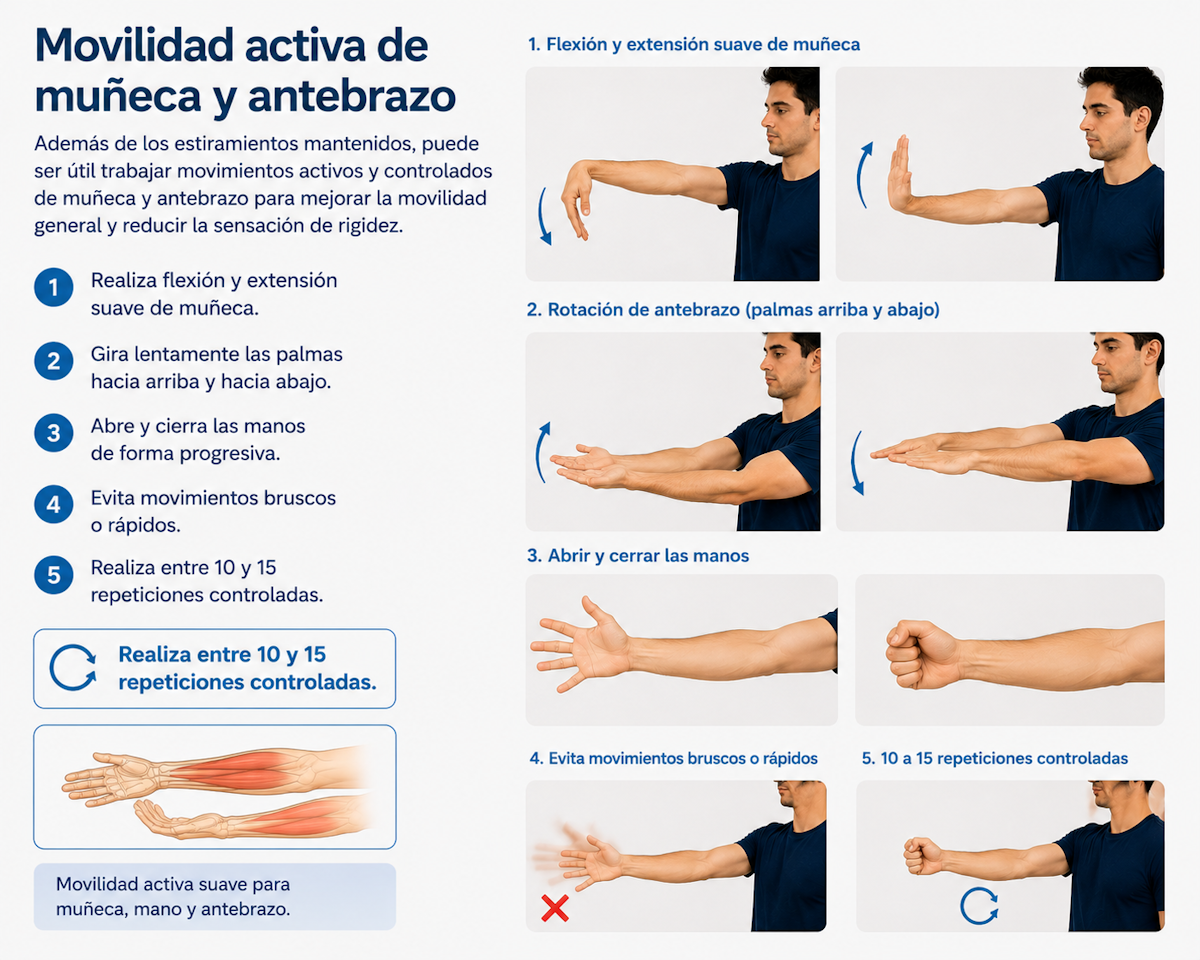 Movilidad activa del antebrazo y la muñeca