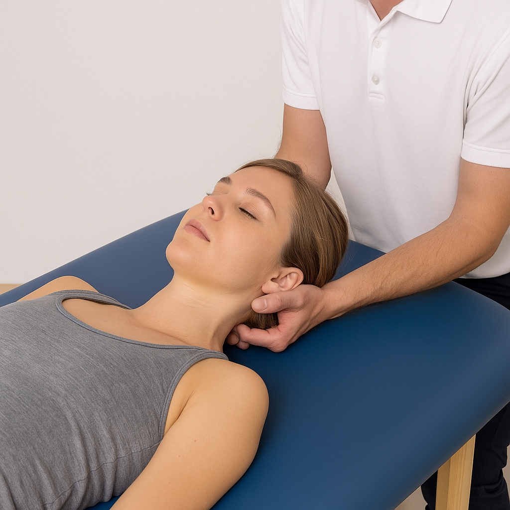 Movilización pasiva en decúbito para relajación cervical