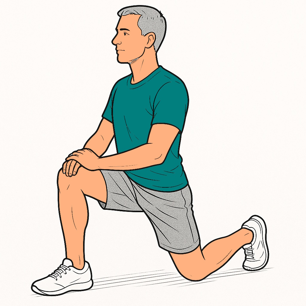 Estiramiento estático en zancada