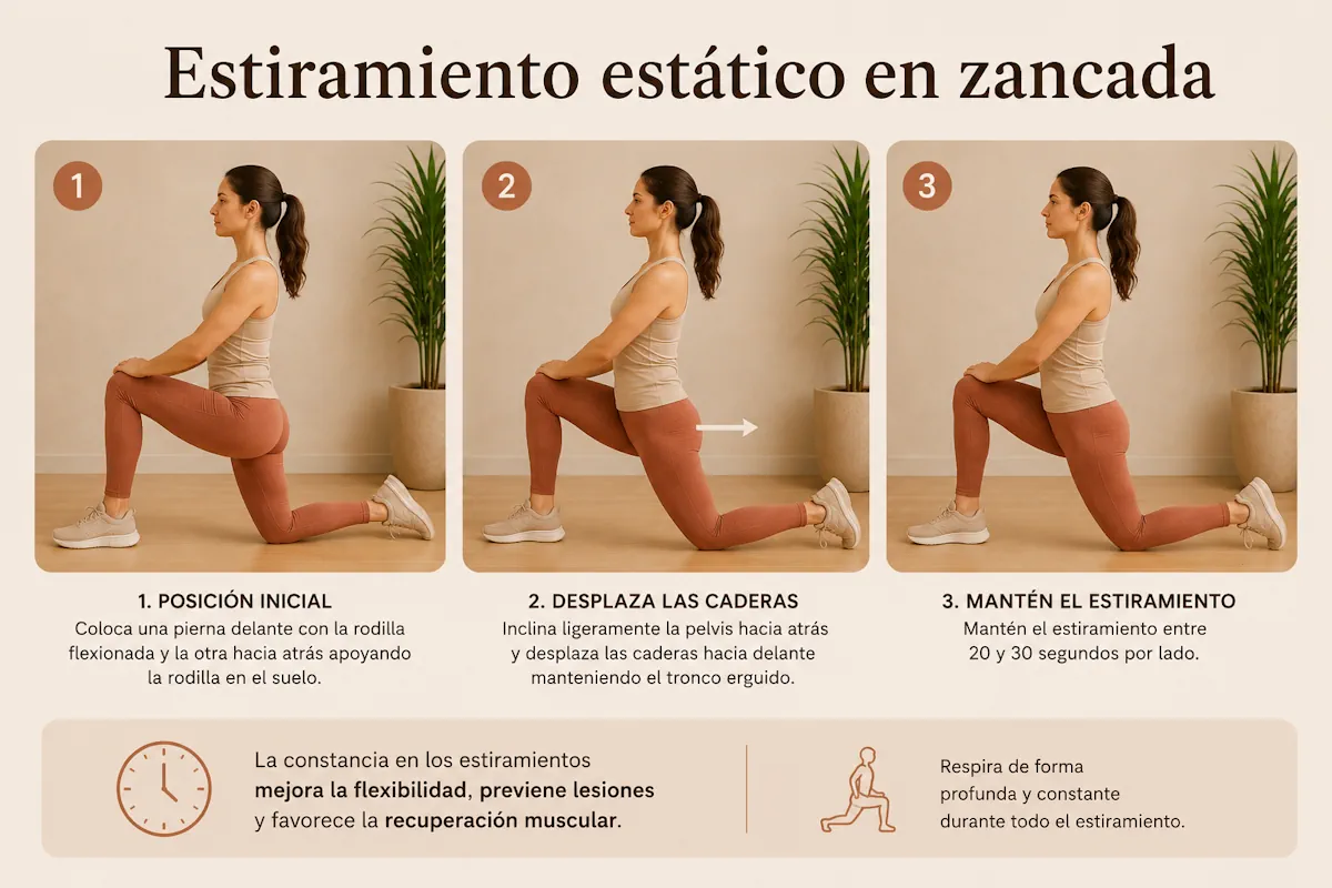 Estiramiento del psoas en zancada