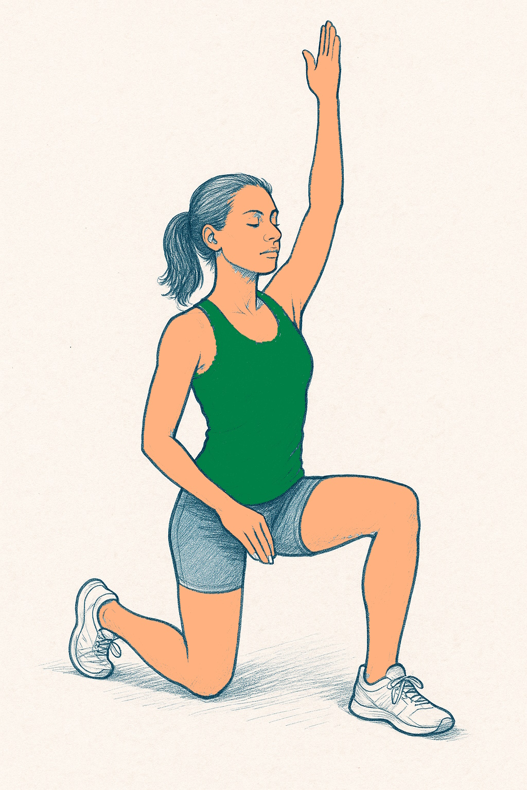 Estiramiento con elevación de brazo