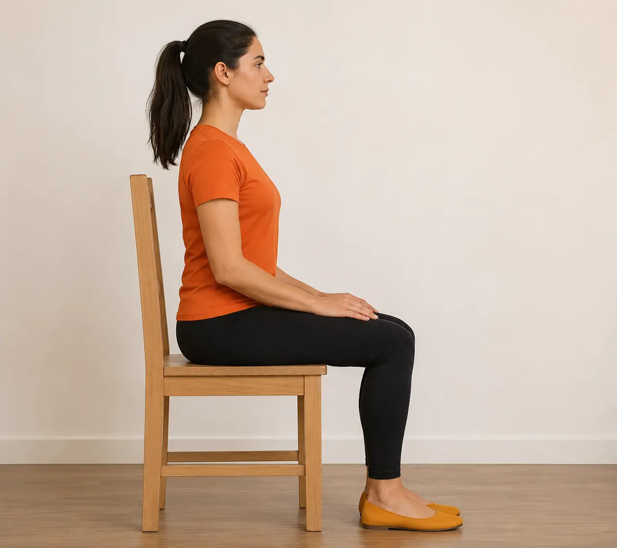 Silla con respaldo recto para higiene postural