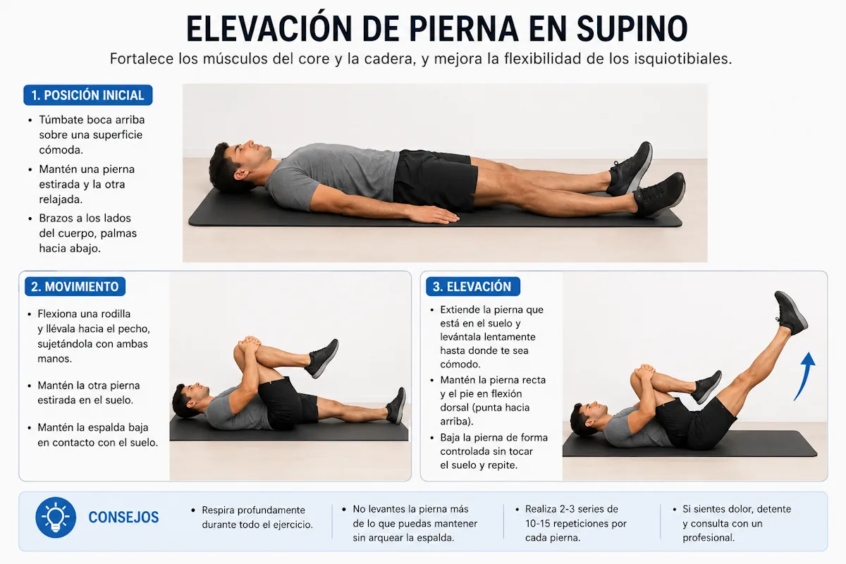 Flexión de cadera con extensión hacia la vertical
