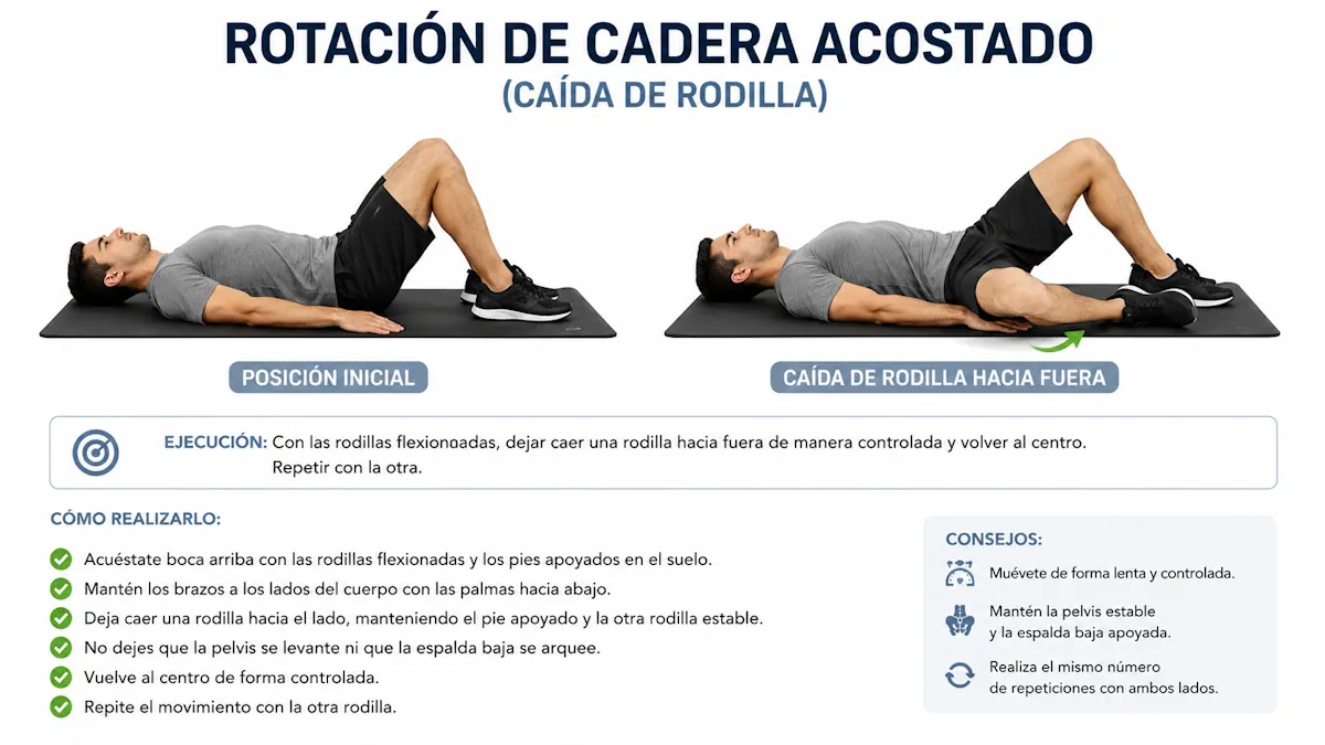 Apertura lateral de rodilla en decúbito supino