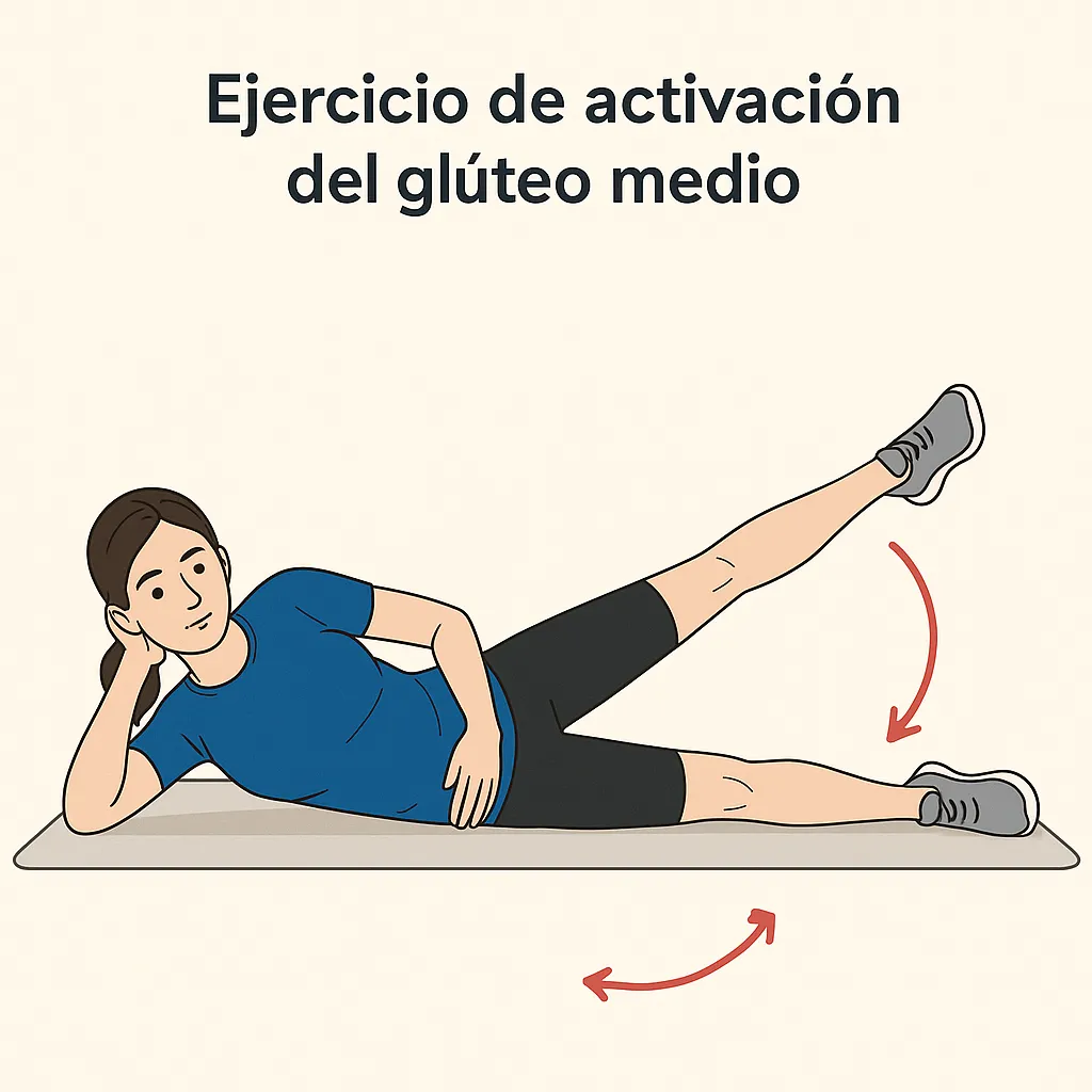 Ejercicio de activación de cadera dentro de un programa de dolor femoropatelar