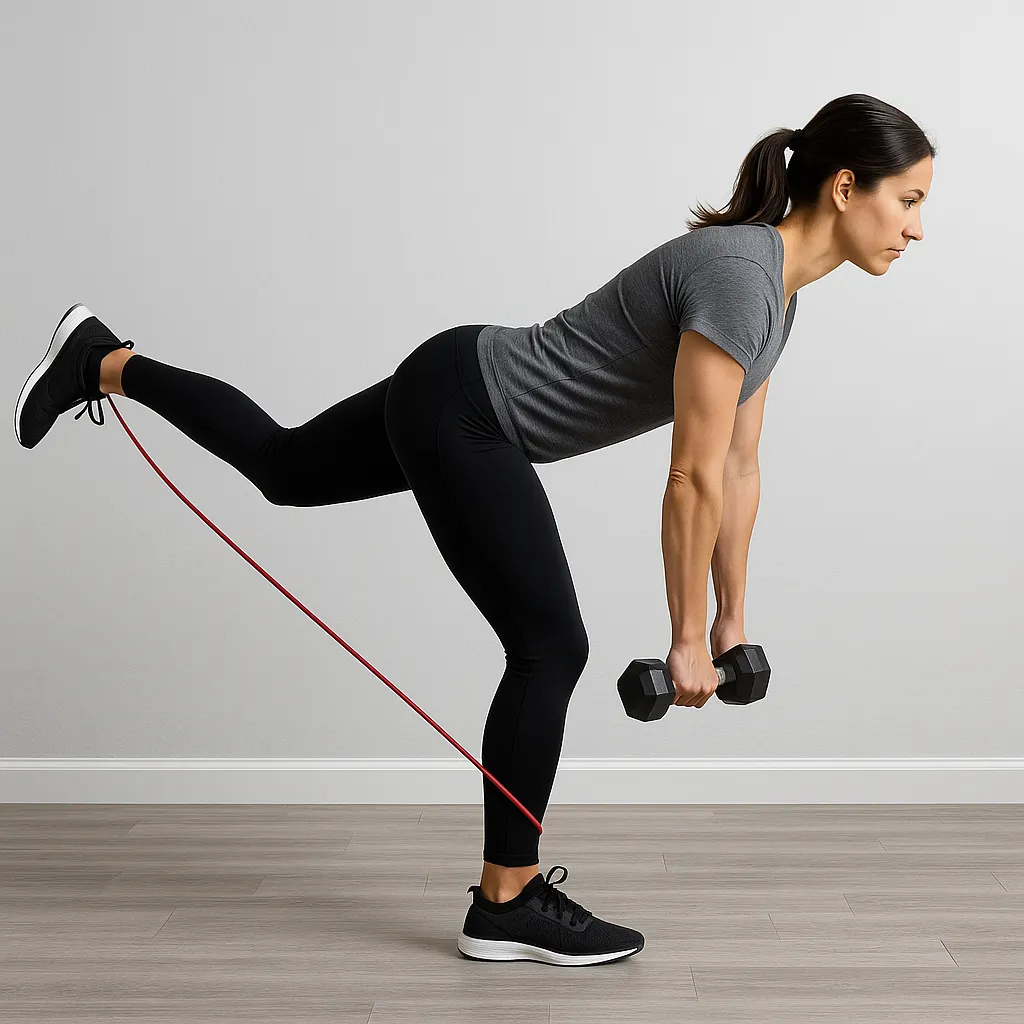 Peso muerto unilateral para fuerza de cadera y control