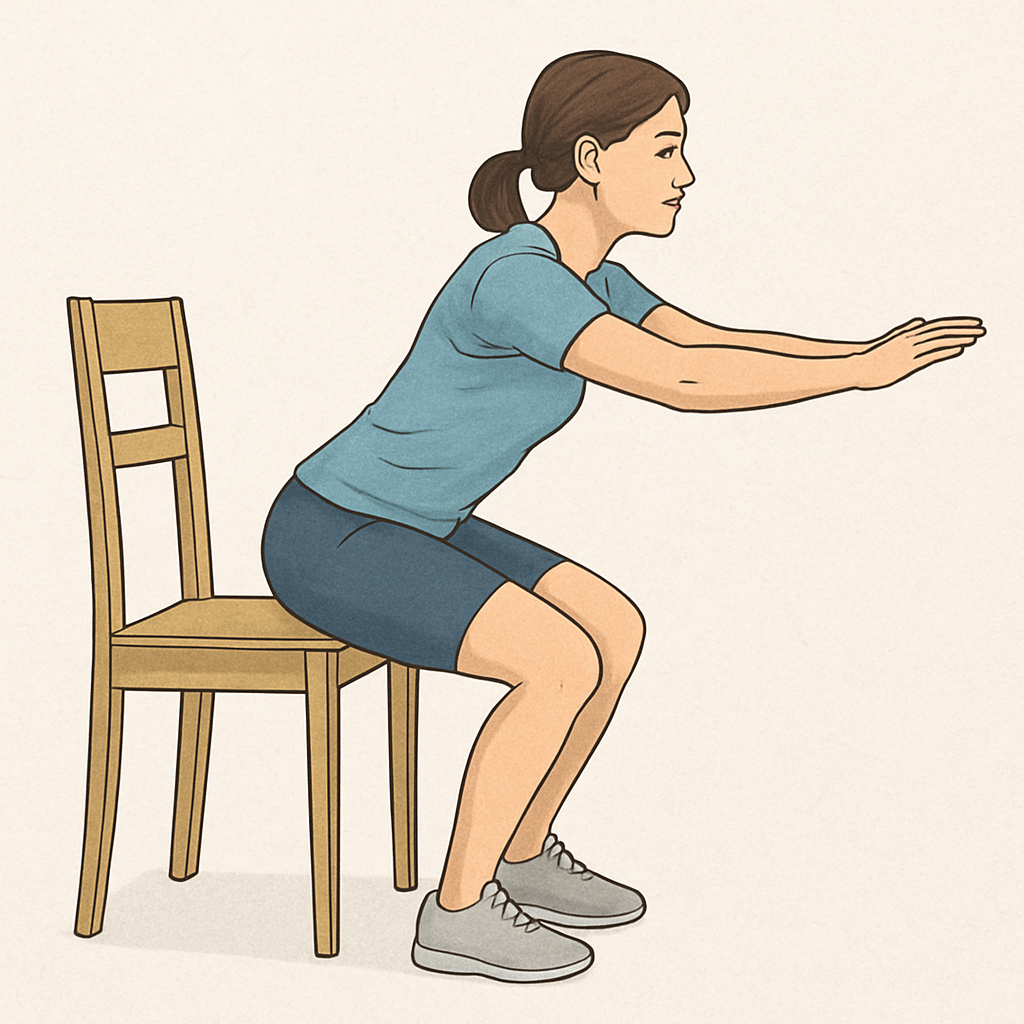 Sentadillas apoyadas en silla