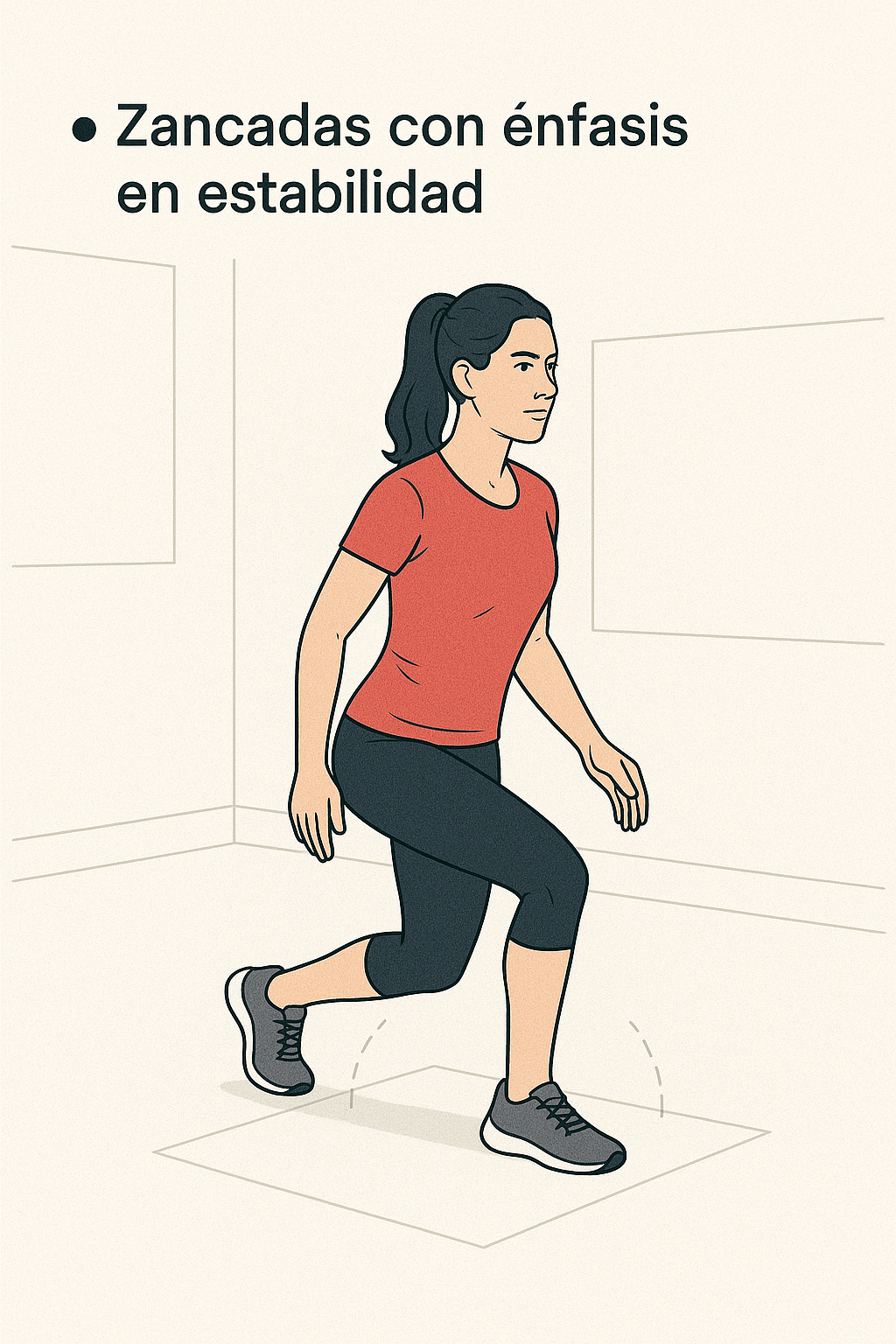 Zancadas con control de estabilidad
