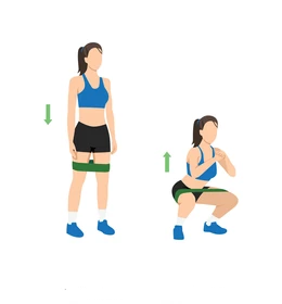 Sentadilla con banda elástica