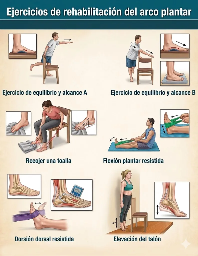 Trabajo del arco plantar en rehabilitación del pie