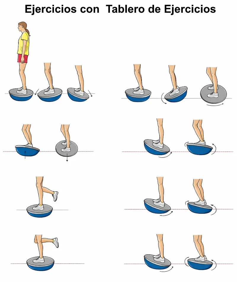 Ejercicios avanzados con tablero de equilibrio para tobillo y pie
