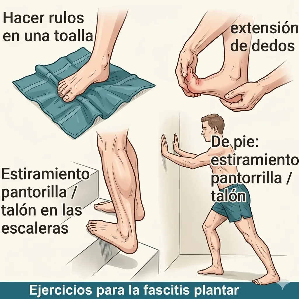 Ejercicio de estiramiento para la fascia plantar