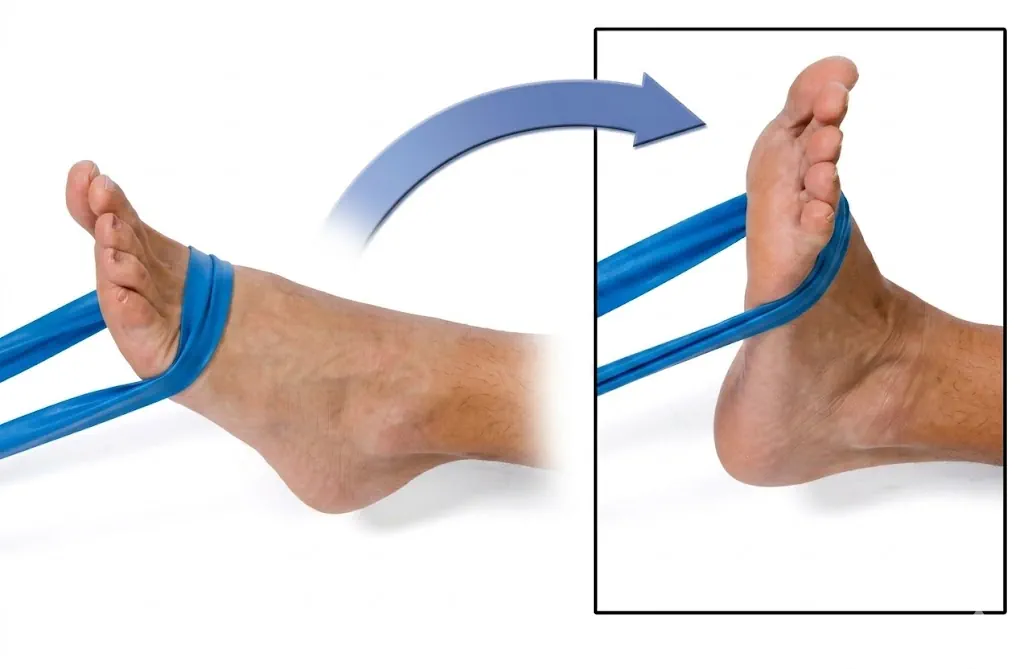 Flexión dorsal con banda elástica