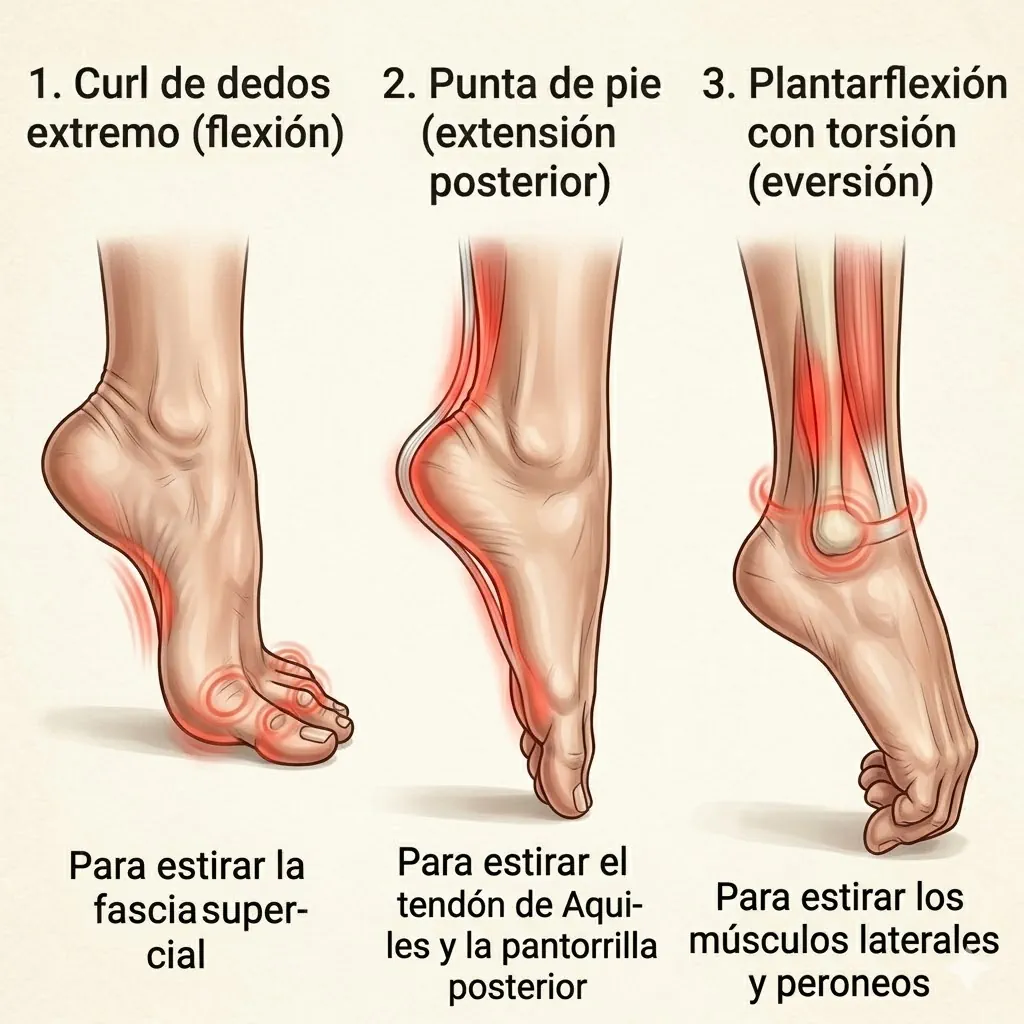 Ejercicios de flexibilidad y control de los dedos del pie