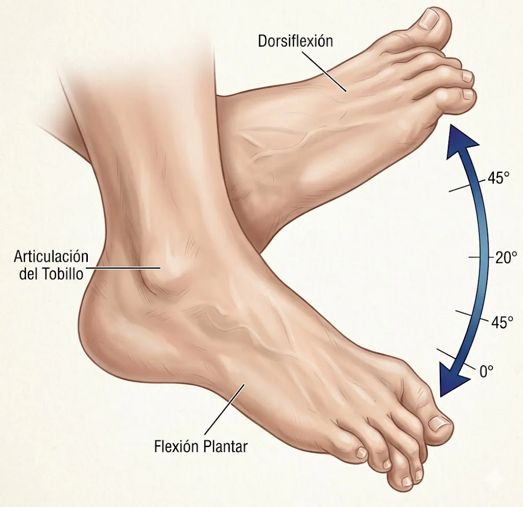 Movimientos de flexión dorsal y plantar del tobillo