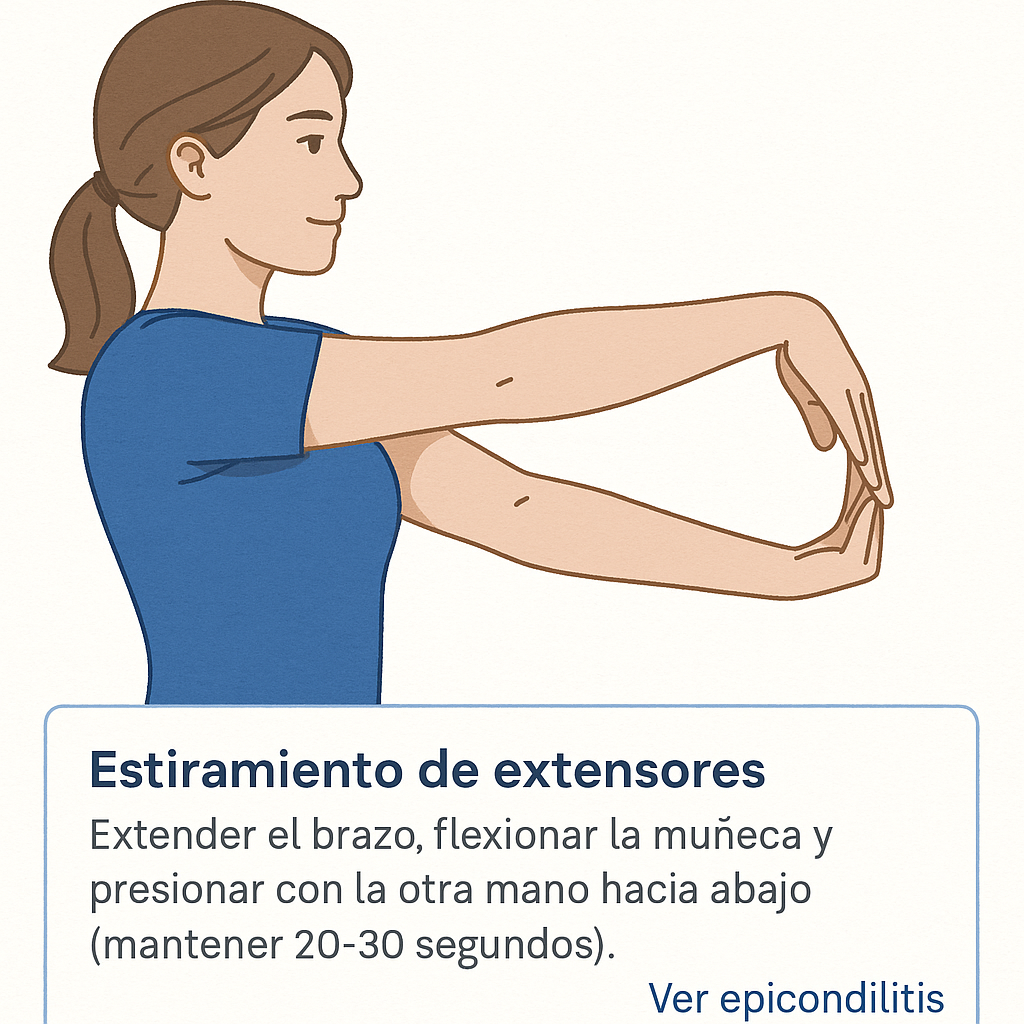 Estiramiento de los músculos extensores del antebrazo