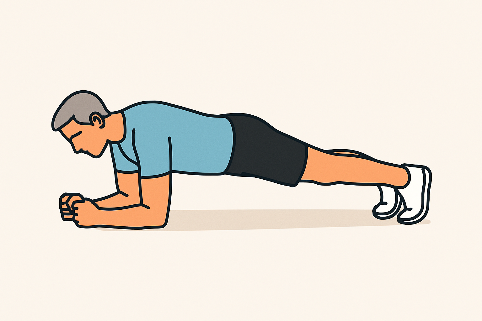 Plancha con antebrazos para estabilidad del hombro