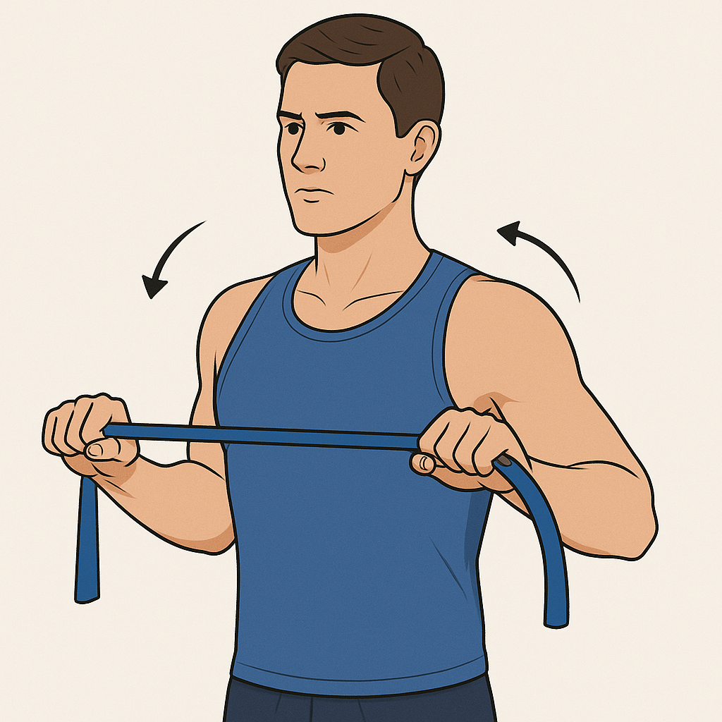 Retracción escapular con banda elástica