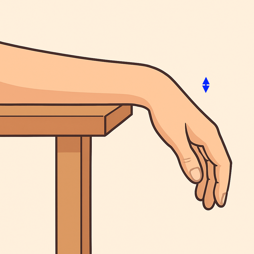 Movilización de muñeca colgando