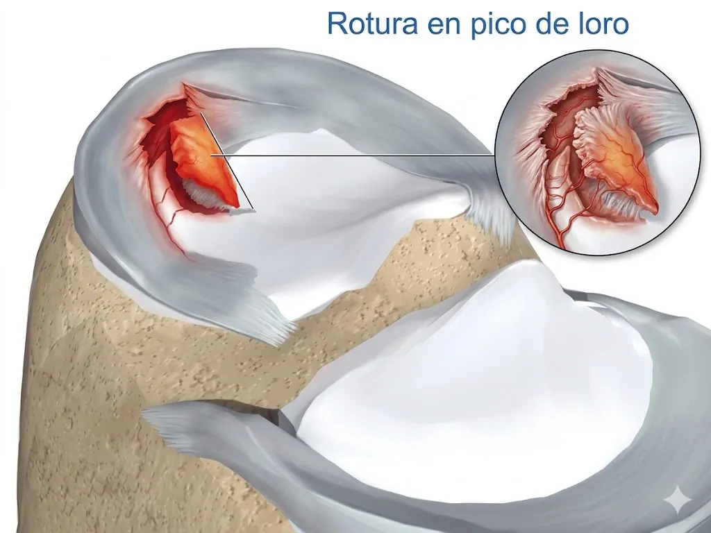 Rotura meniscal en pico de loro