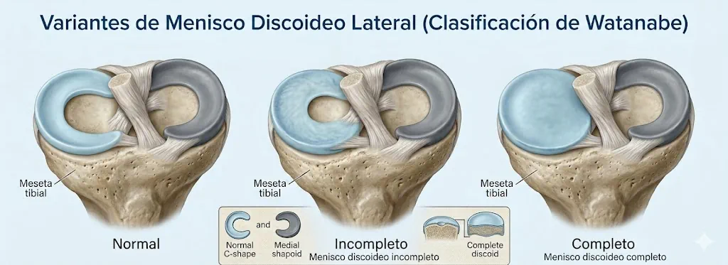 Tipos de menisco discoideo