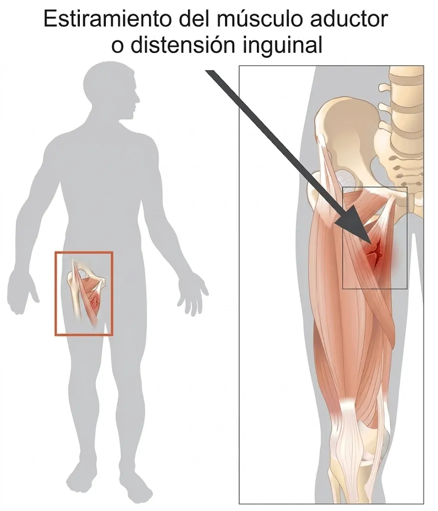 Dolor típico en pubalgia baja