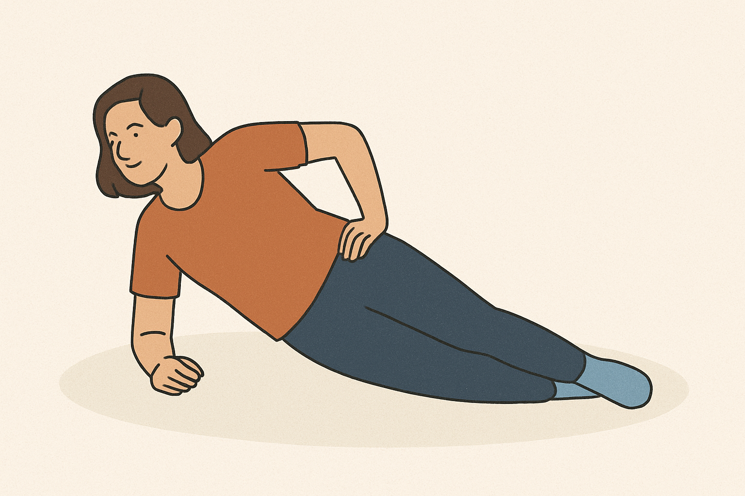 Plancha lateral con rodillas