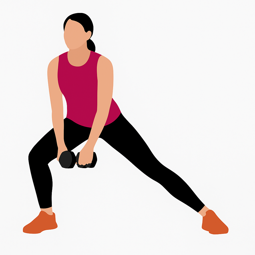 Zancada lateral con peso