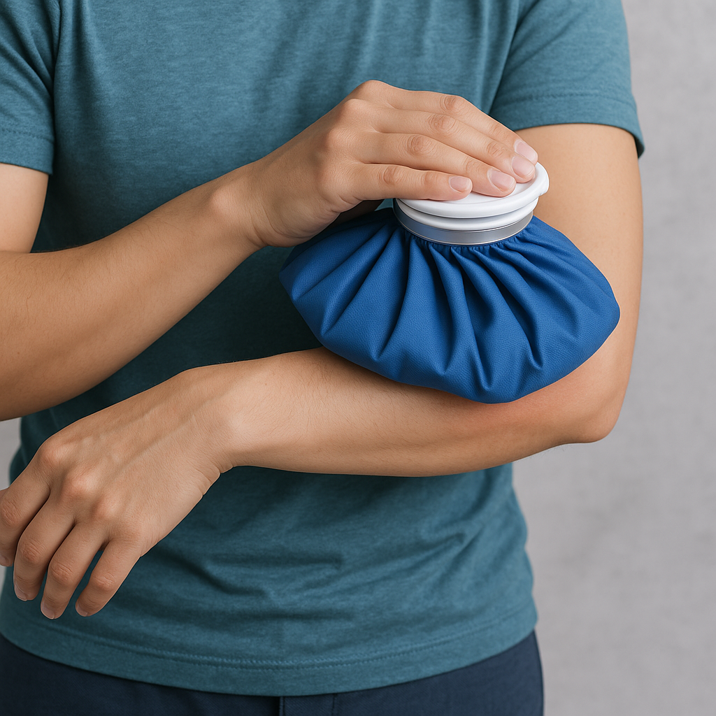 Aplicación de hielo en el codo