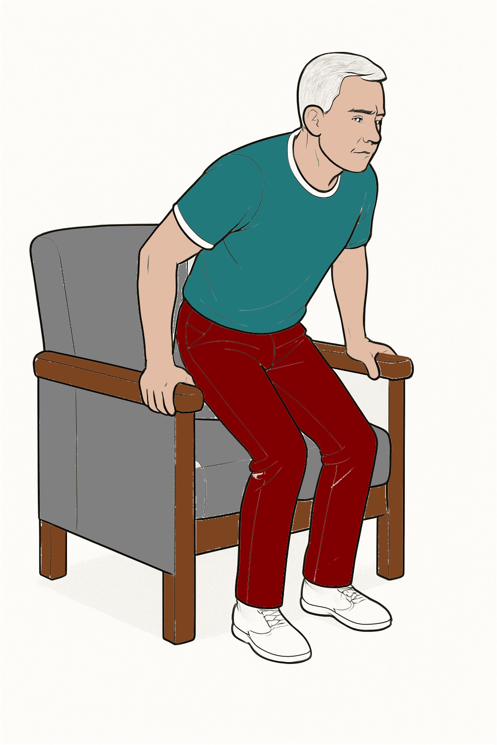 Levantarse de la silla con los brazos