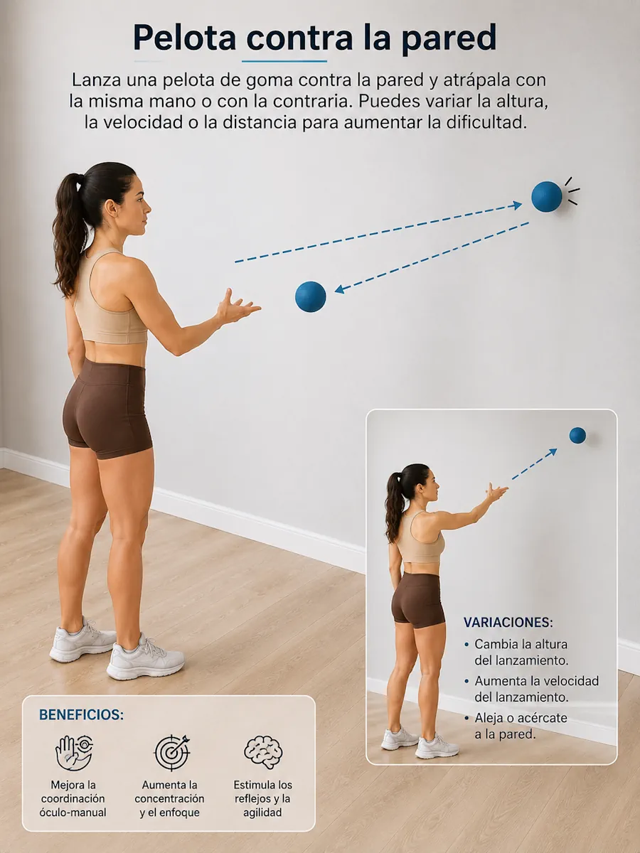 Recoger el rebote de la pelota contra la pared