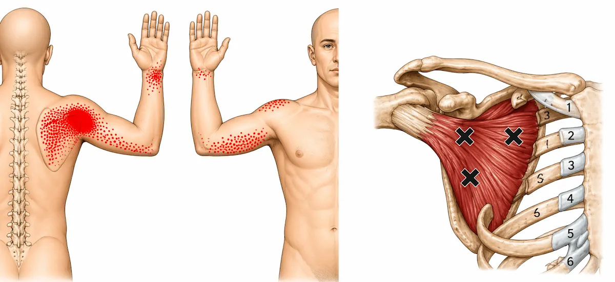 Exploración clínica del subescapular