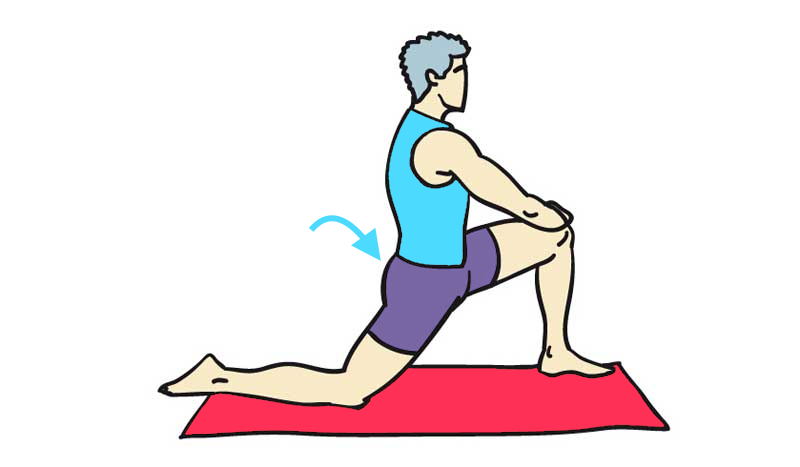 Estiramiento iliopsoas caballero