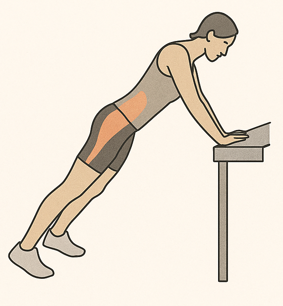 Estiramiento en plancha inclinada