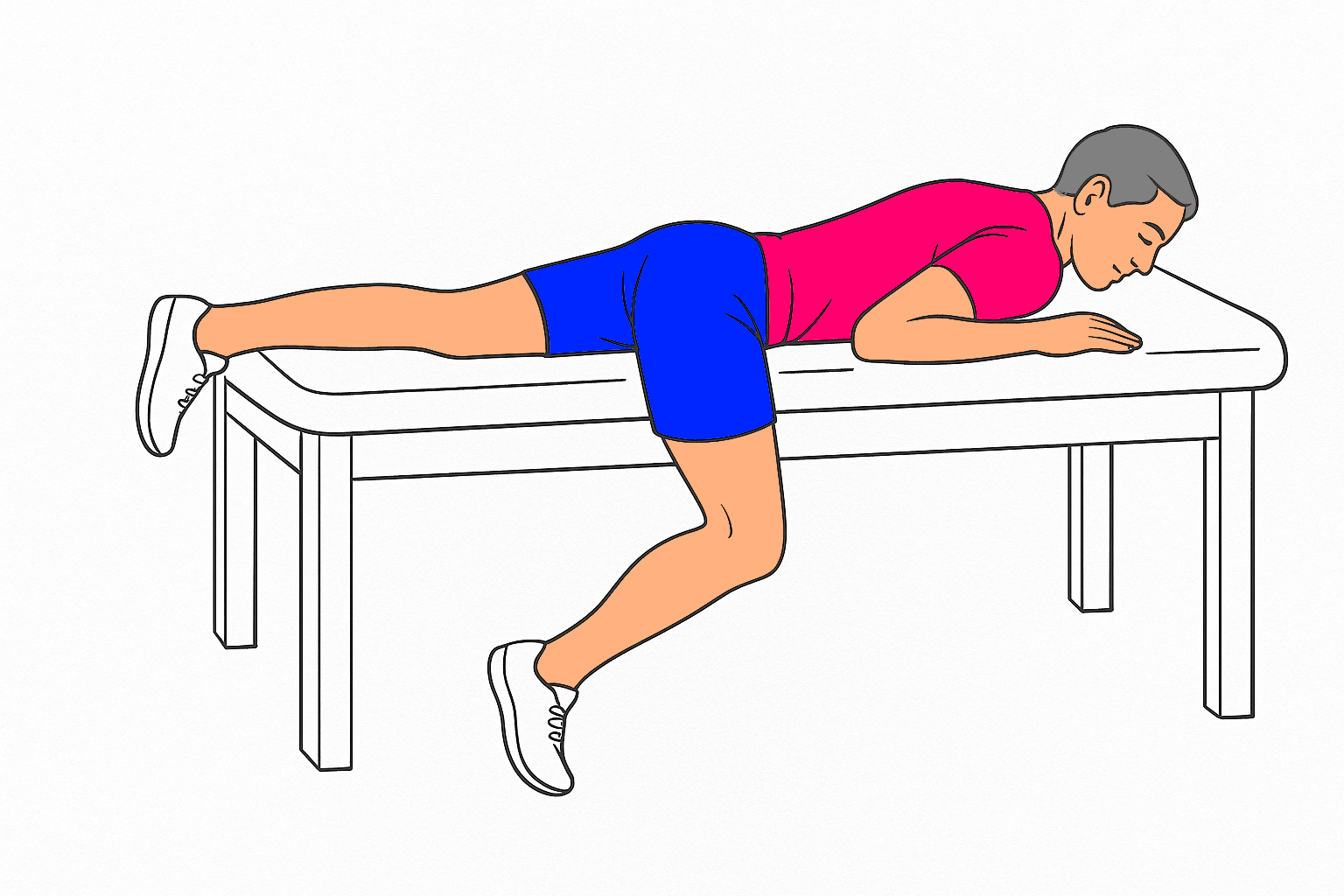 Estiramiento prono camilla